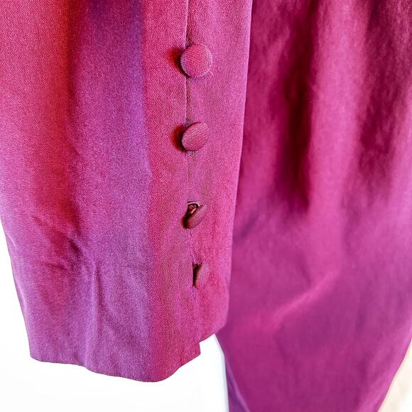 Chico’s Plum Pull-On Pants Sz 12R Button Ankle Workcore Y2K Stretch - Picture 5 of 5